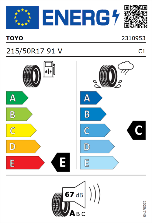 Tyre Label for Toyo Proxes R35 215/50R17 91V